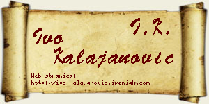 Ivo Kalajanović vizit kartica